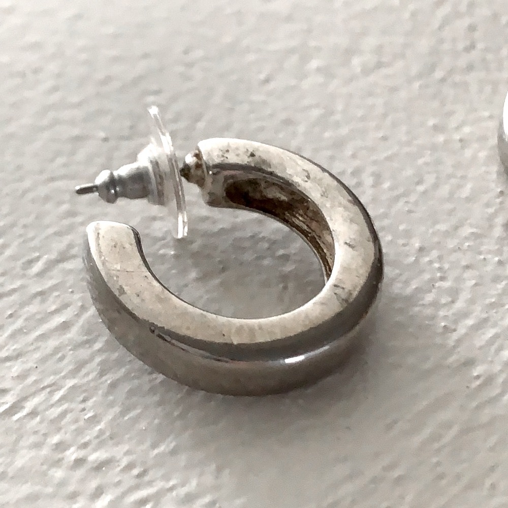 Solid Sterling Silver Hoop Earrings - image 8